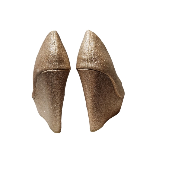 DEB platform wedge sparkly gold size 10 - Picture 10 of 13